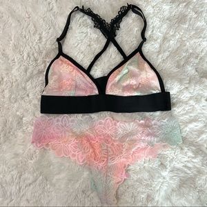 PINK Bralette and Thong Set